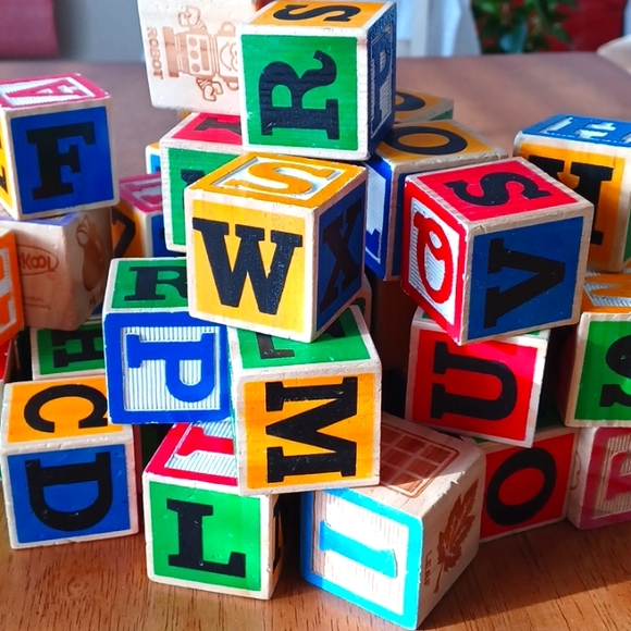 55 Pieces. Wooden Kids Alphabet Blocks - Picture 6 of 8